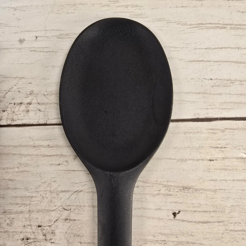 Tupperware Kitchen Preparation Tools Black Serving Spoon and Tongs Set NWT